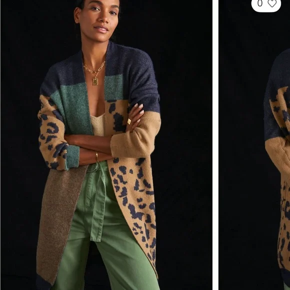 Anthropologie Mixed Print Animal Duster Cardigan - Picture 6 of 6
